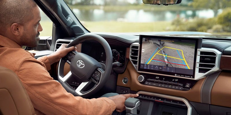 The backup cam in the tundra.