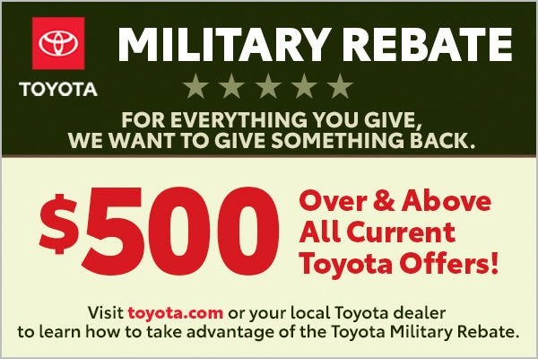 Toyota, Military Rebate